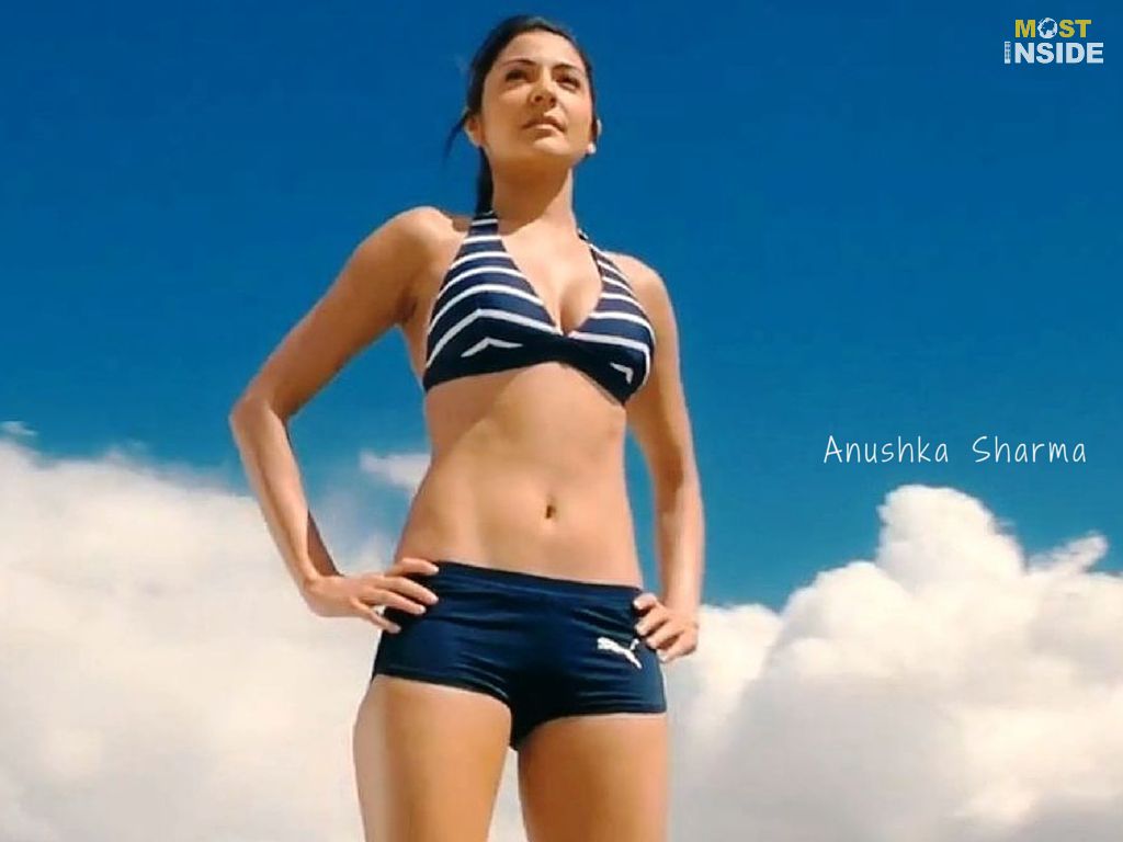 Anushka Sharma in Dark Navy Blue Bikini