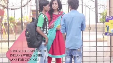 Shocking Response of Indians when a Girl asks for Condom