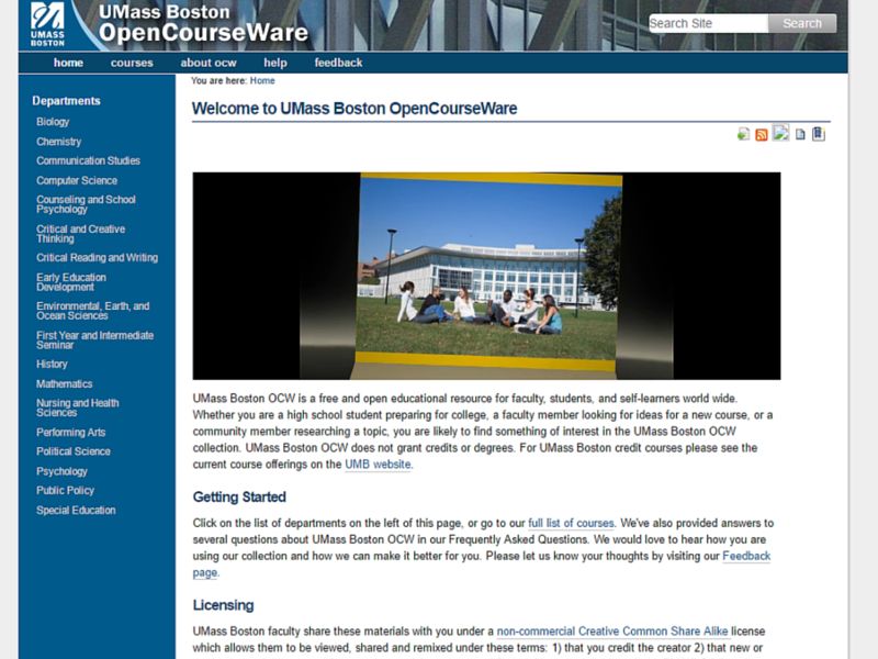 UMass Boston Open Courseware for Best Online Courses