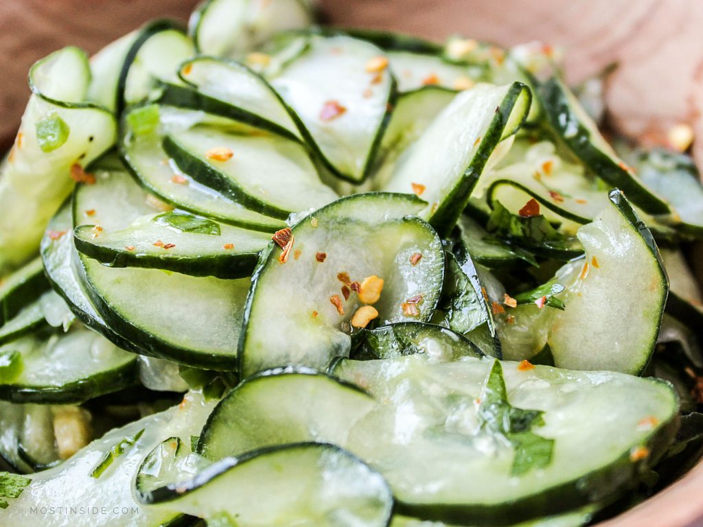 Cucumber salad with cilantro and lime