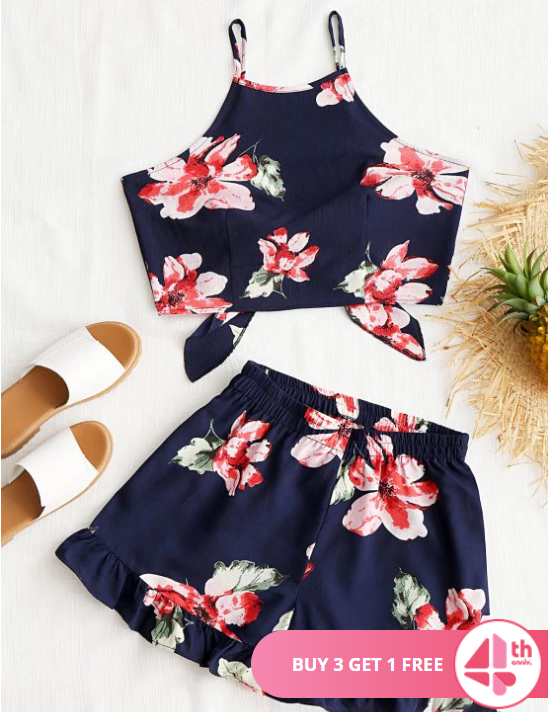 floral cami crop top