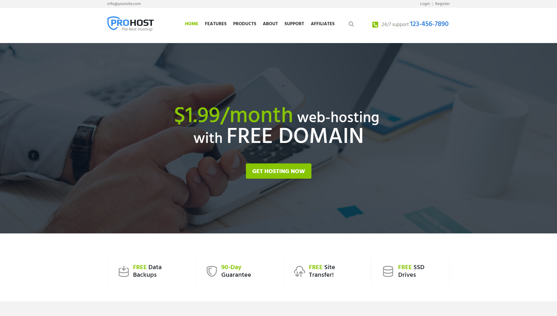 Pro Host Hosting WordPress Theme