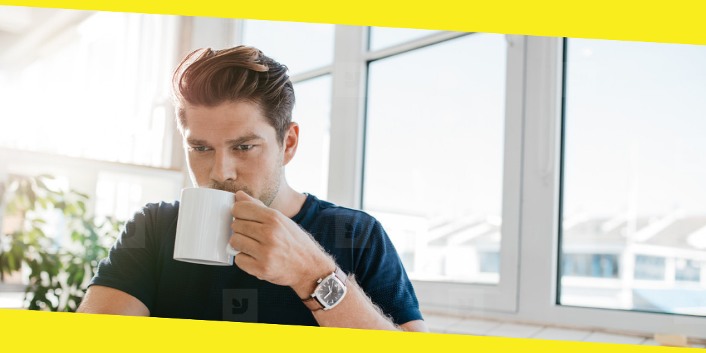 Man Drinking Morning Coffee