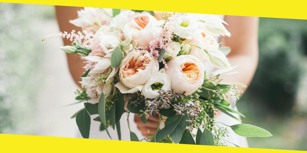 Girl Holding Wedding Bouquet