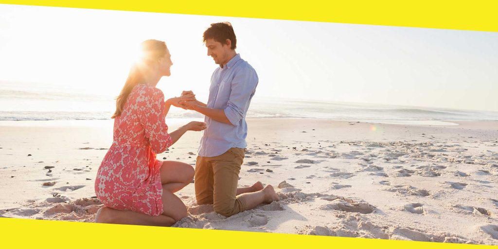 Proposing love at beach