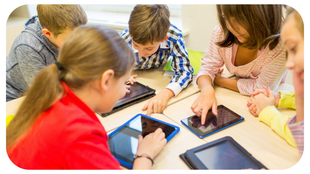 kids watching ipads