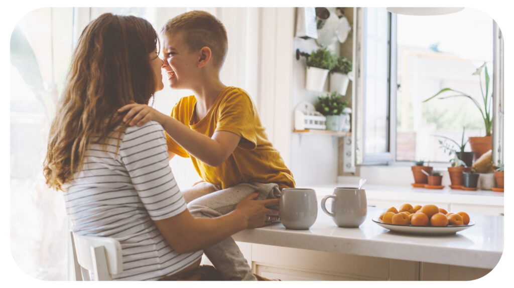 mother spending time with kid