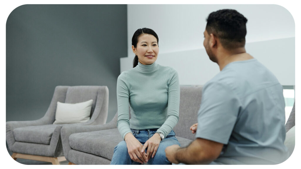 A Happy Woman Getting a Check-up