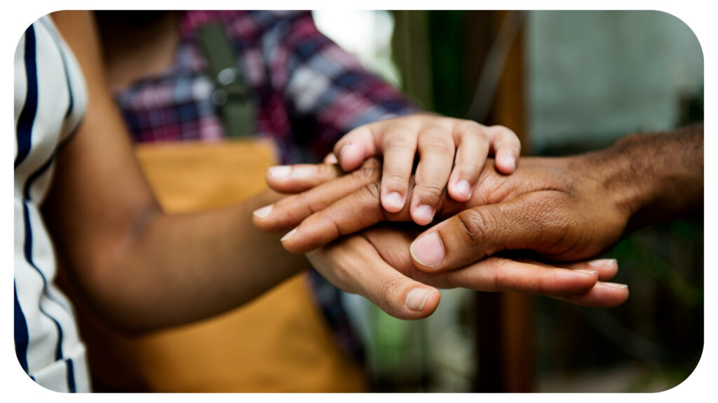 Diversity people hands stack team-building together.