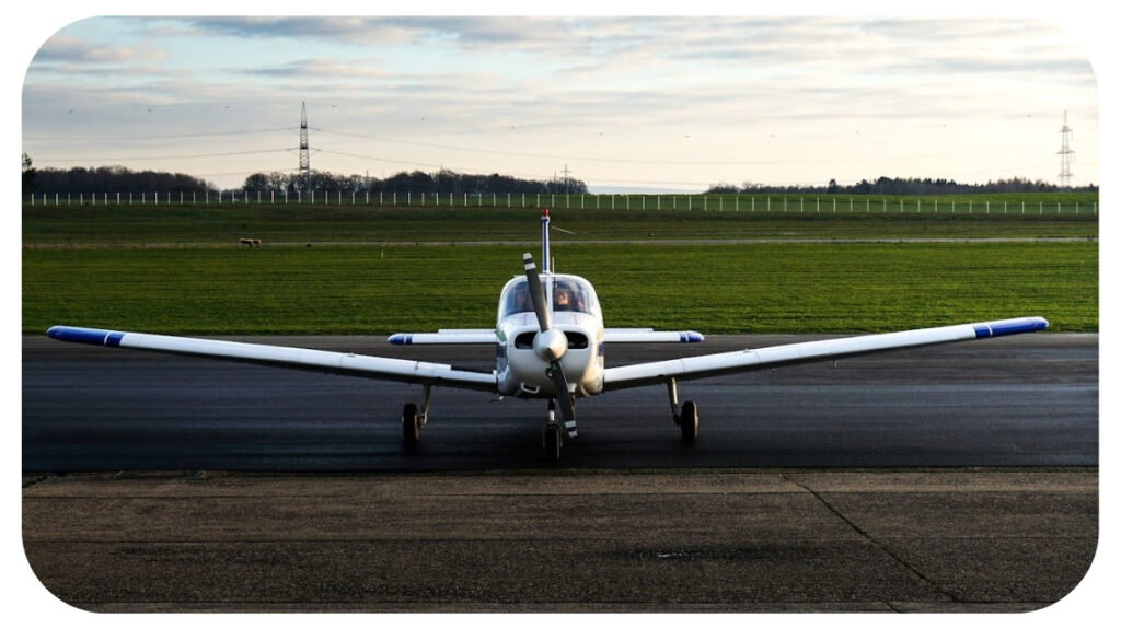 Alt text
Light aircraft positioned on runway during pre flight preparation showing typical scenario where ground power units help protect batteries avionics and starter systems.