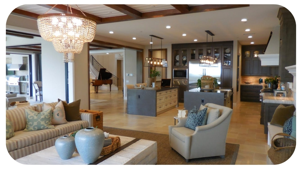 Elegant luxury home interior with premium living room and modern kitchen representing high value property insurance and customised homeowner protection coverage.