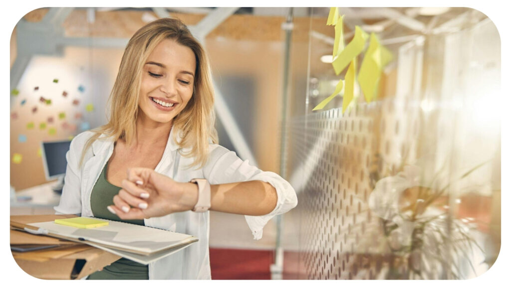 Professional contractor reviewing tasks and checking time while managing work schedules, illustrating the importance of organization, productivity, project planning, time management, and efficient workflow practices for contractor success and business growth.