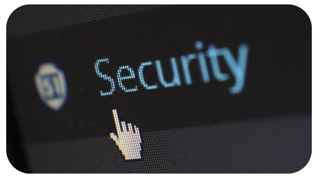 Close-up of a digital security interface displaying a cybersecurity protection icon and the word “Security,” representing exposure management, cyber risk reduction, vulnerability management, threat prevention, proactive security monitoring, and lower incident response costs for businesses.